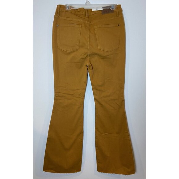 NWT Judy Blue Garment Dyed Raw Hem Flare Jeans Marigold Size 13 31 New - Picture 4 of 6